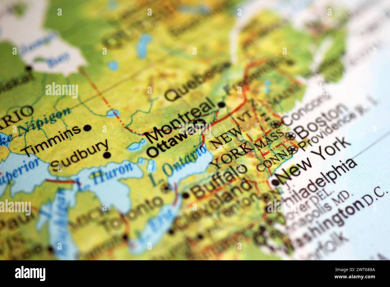 New york sur la carte du monde Banque de photographies et d’images à ...