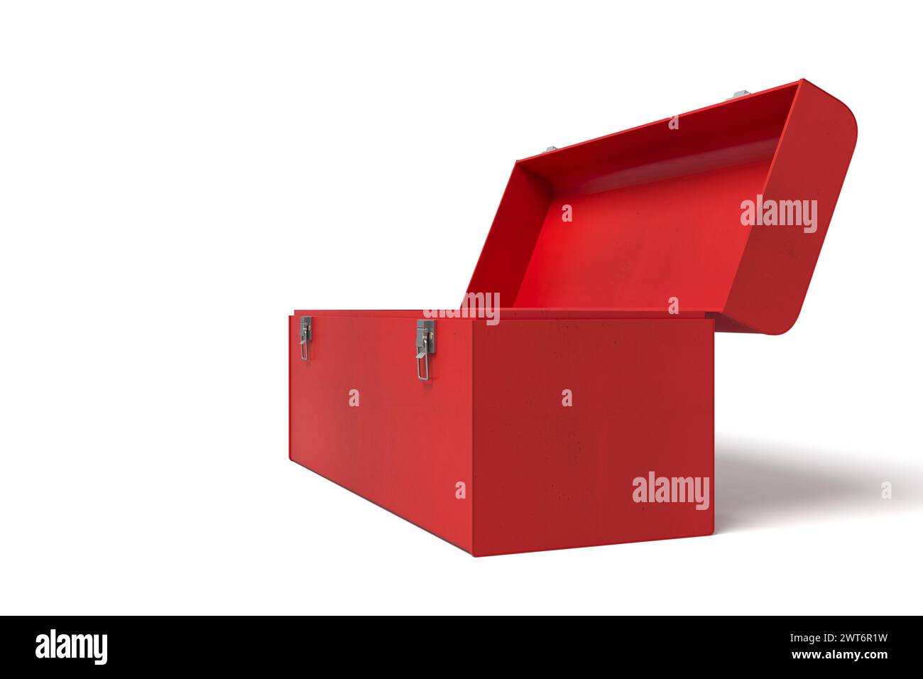 Ouvrez la boîte à outils rouge sur blanc, avec ombre Banque D'Images