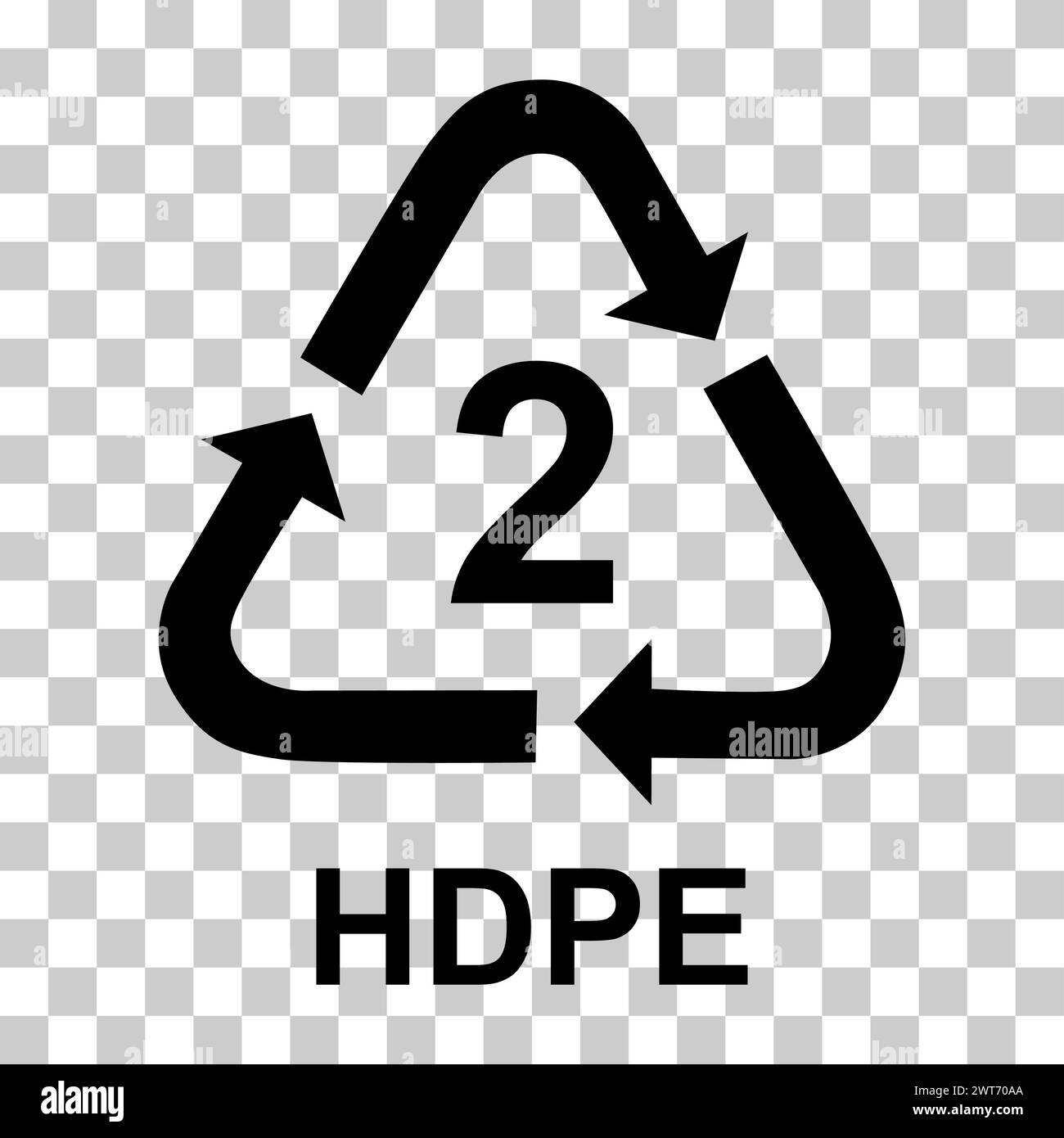 Symbole en plastique, panneau de recyclage écologique isolé sur fond blanc. Icône déchets d'emballages . Illustration de Vecteur