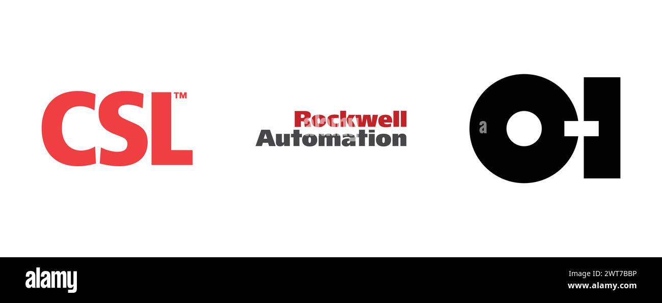 Rockwell Automation, CSL , Owens Illinois . Collection de logos vectoriels éditoriaux. Illustration de Vecteur