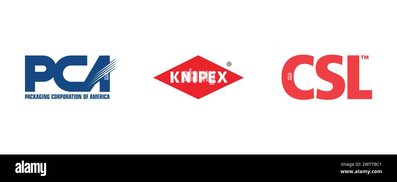 Knipex , CSL , Packaging Corp of America. Collection de logos vectoriels éditoriaux. Illustration de Vecteur