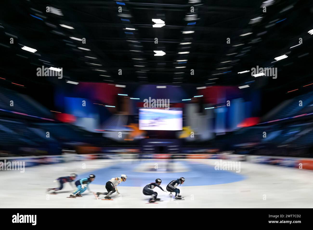 HOWARD Marcus USA dans la session de repaechage le jour 2 lors du Championnat du monde de patinage de vitesse sur courte piste de Rotterdam le 16 mars 2024. Photo de Phil Hutchinson. Utilisation éditoriale uniquement, licence requise pour une utilisation commerciale. Aucune utilisation dans les Paris, les jeux ou les publications d'un club/ligue/joueur. Crédit : UK Sports pics Ltd/Alamy Live News Banque D'Images