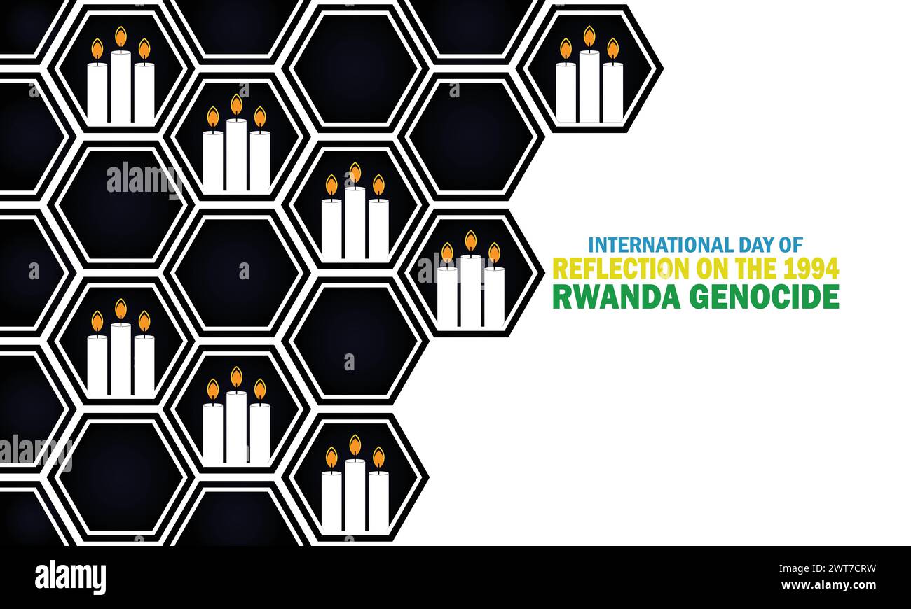 Journée internationale de réflexion sur le fond d'écran du génocide du Rwanda 1994 avec typographie. Journée internationale de réflexion sur le génocide rwandais de 1994 Illustration de Vecteur