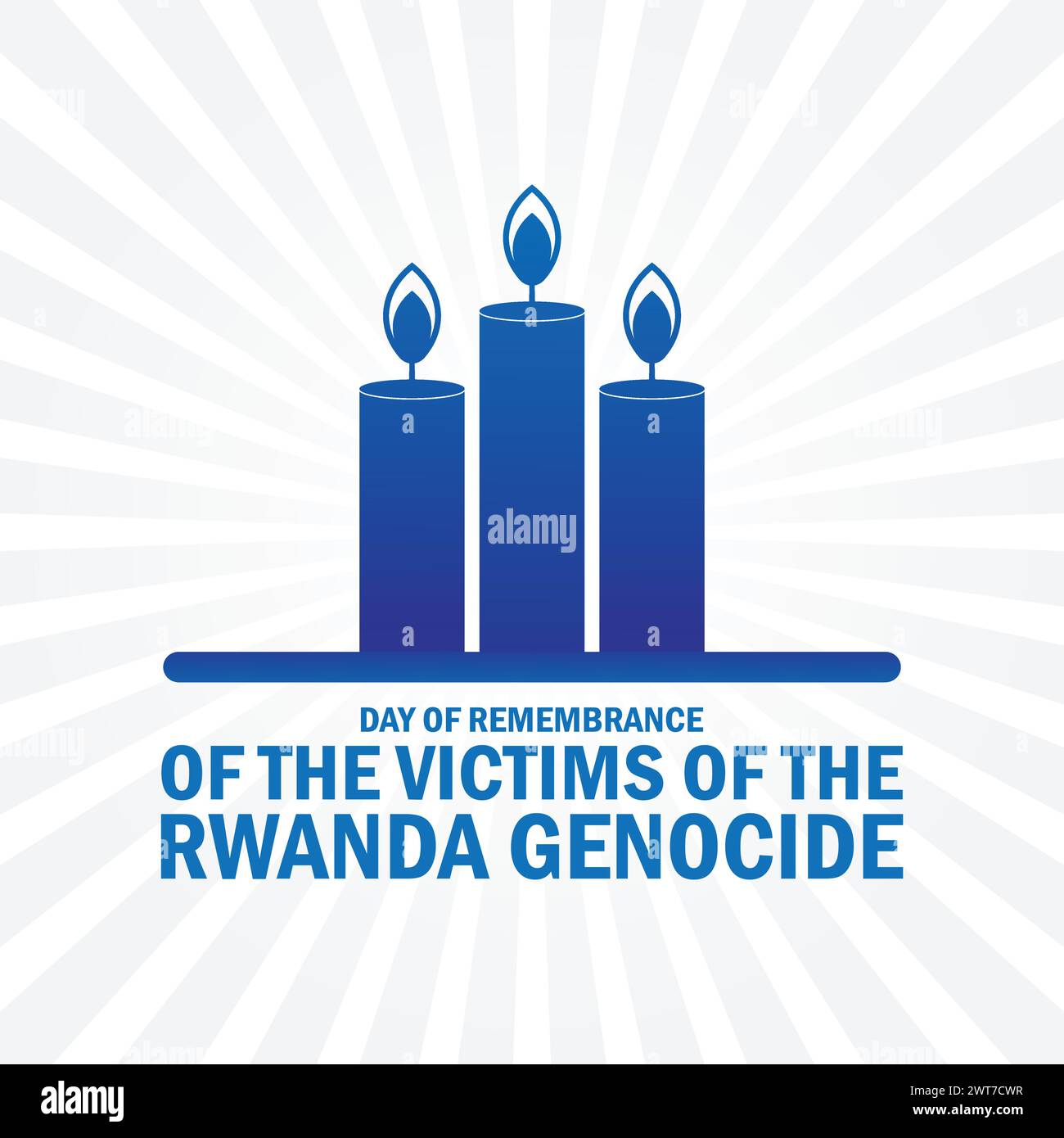 Journée du souvenir des victimes du génocide rwandais papier peint avec des formes et typographie Illustration de Vecteur