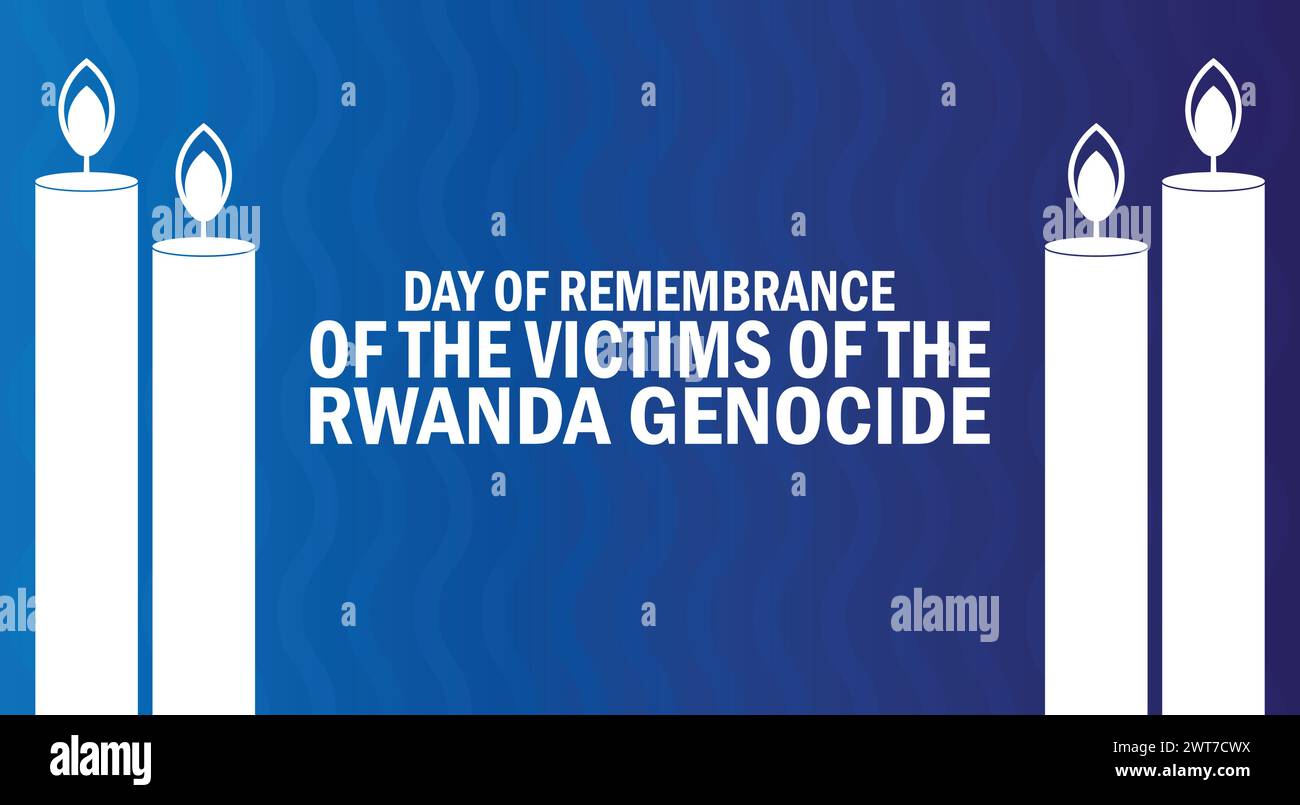 Journée de commémoration des victimes du génocide rwandais. Concept de vacances. Modèle pour fond, bannière, carte, affiche avec inscription de texte Illustration de Vecteur