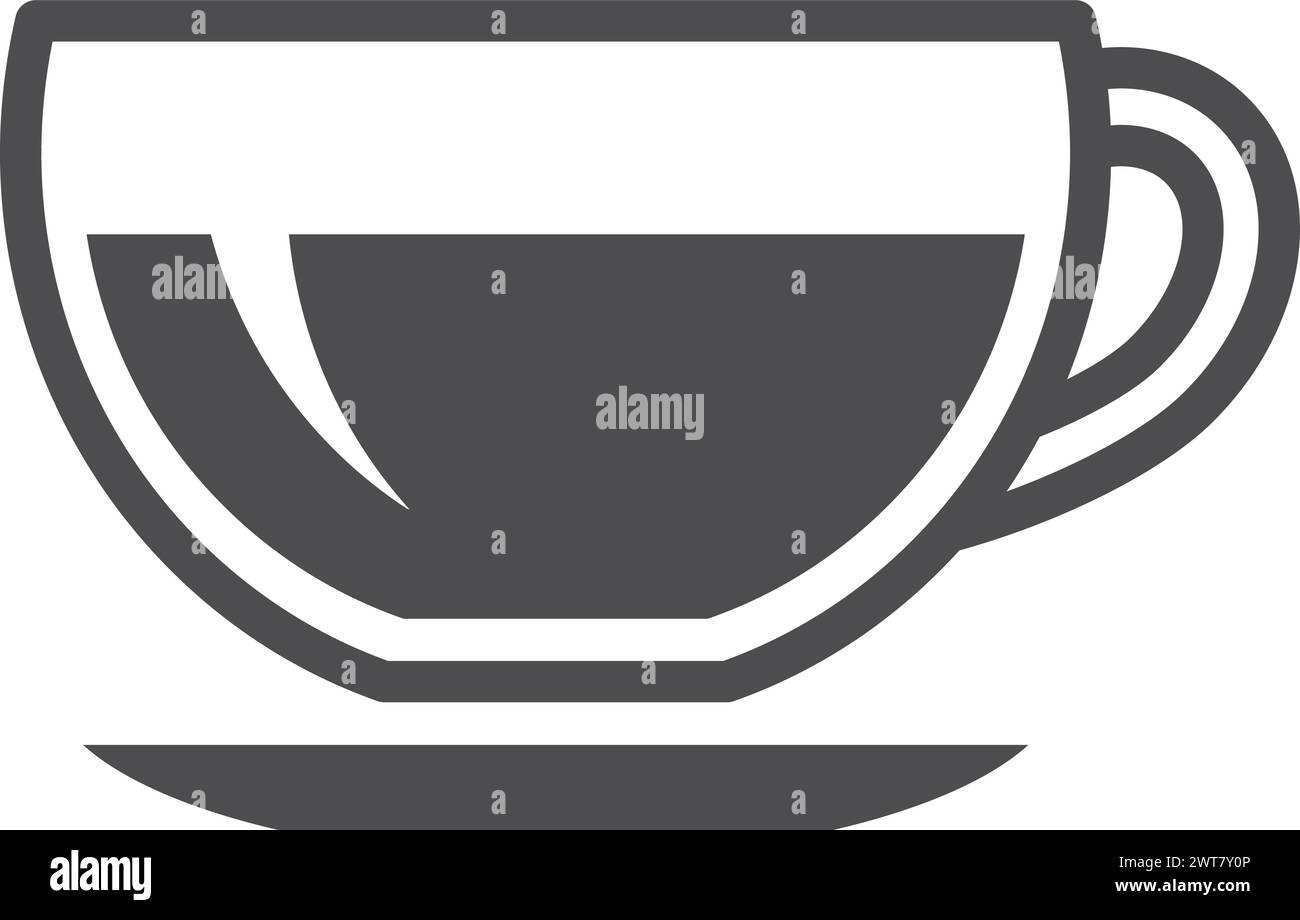 Tasse de verre de boisson chaude. Icône de thé noir ou de café Illustration de Vecteur