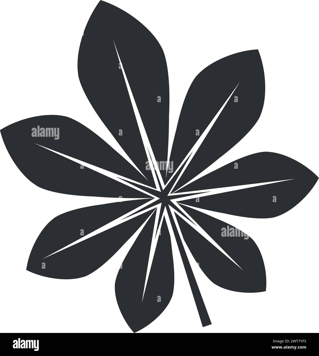 Icône de feuille de châtaigne noire. Symbole arbre de stationnement Illustration de Vecteur