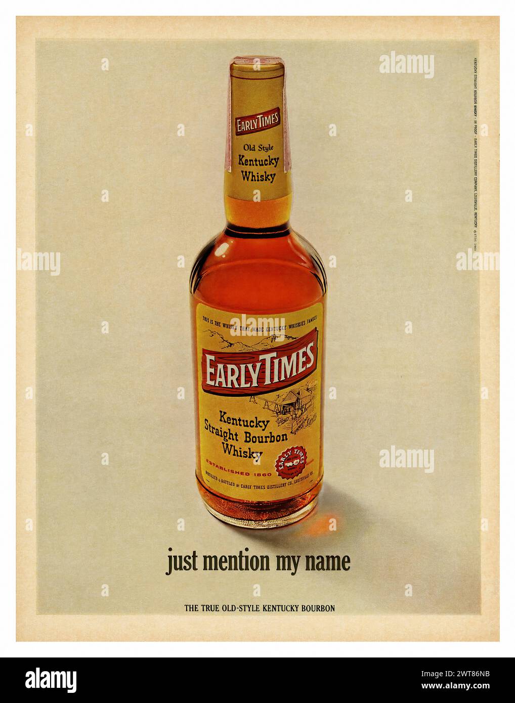 Early Times Kentucky Straight Bourbon Whisky (1965) - Vintage magazine américain publicité dans la presse Banque D'Images