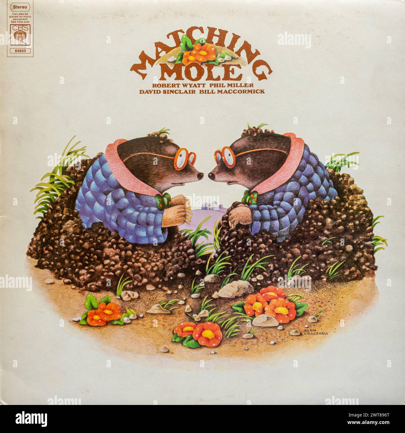 Matching mole vinyle LP album cover, 1972 premier album du groupe de rock progressif anglais Banque D'Images