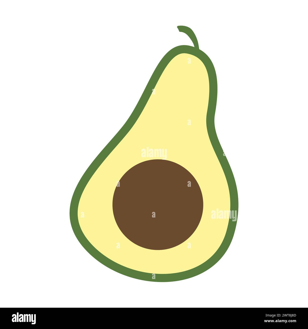 Avocat demi-tranché avec icône de graine Illustration de Vecteur