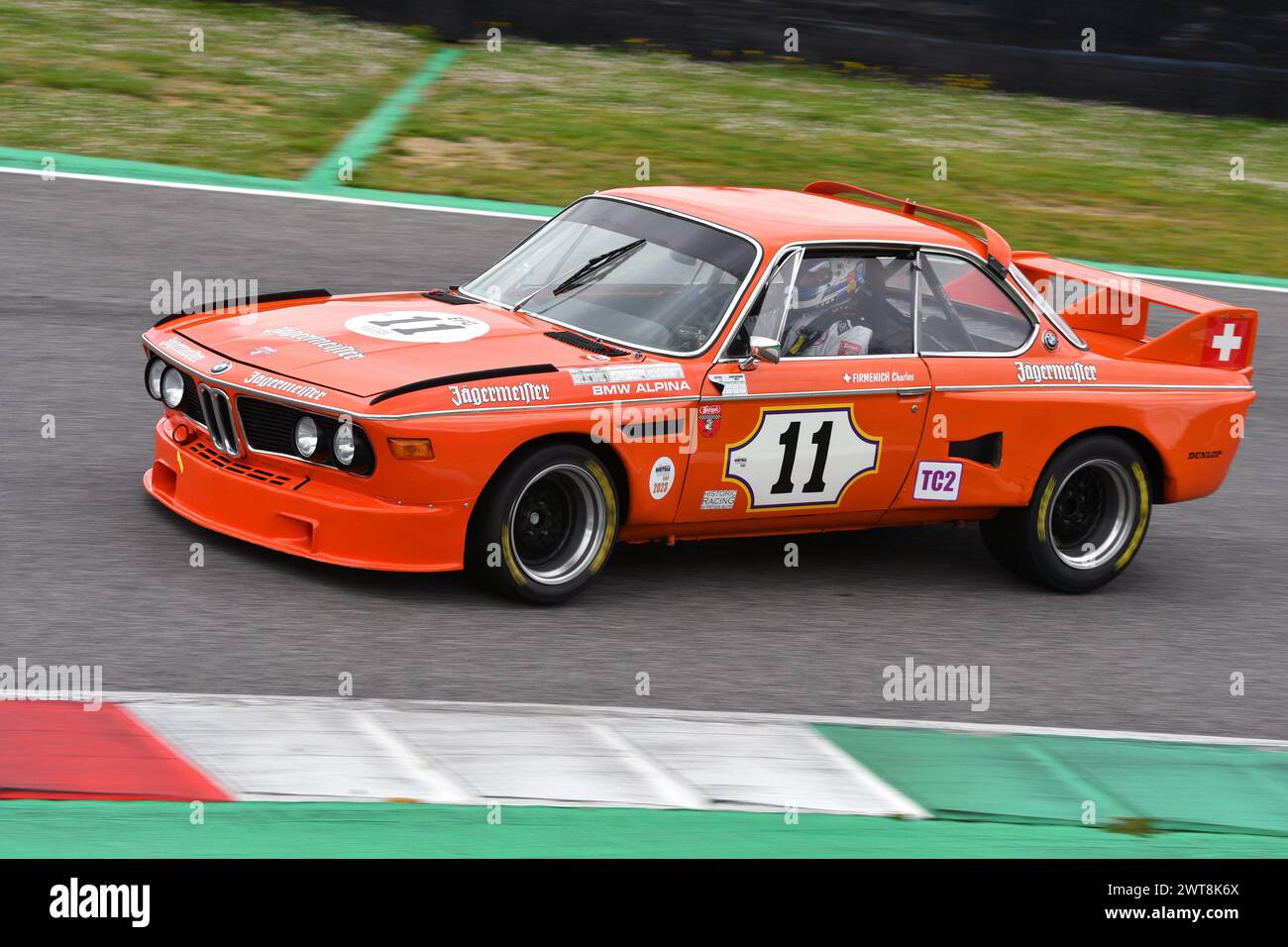 Scarperia, 2 avril 2023 : BMW 3,0 CSL 1972 en action lors du Mugello Classic 2023 sur le circuit de Mugello en Italie. Banque D'Images