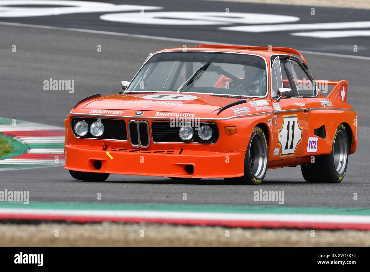 Scarperia, 2 avril 2023 : BMW 3,0 CSL 1972 en action lors du Mugello Classic 2023 sur le circuit de Mugello en Italie. Banque D'Images