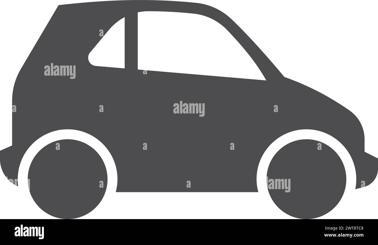 Icône noire de voiture. Symbole de voiture City Road Illustration de Vecteur
