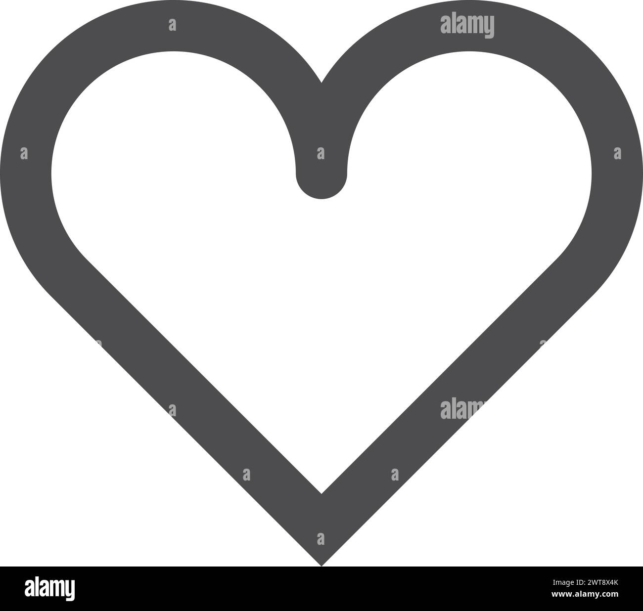 Symbole de coeur. Icône d'amour de ligne noire. Comme signe Illustration de Vecteur