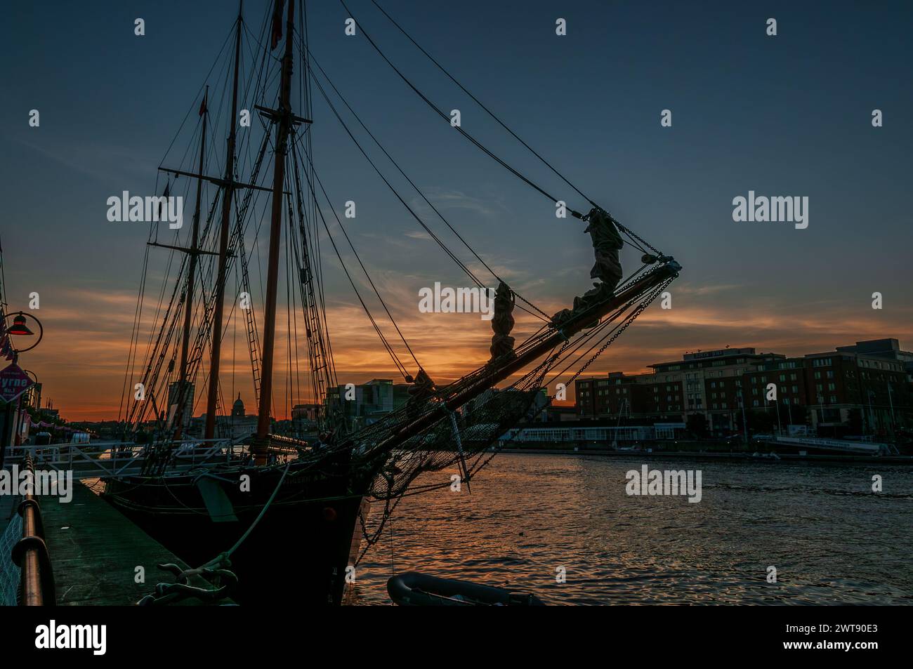 Dublin, capitale de la République d'Irlande, est située sur la côte est de l'Irlande, à l'embouchure de la rivière Liffey. Banque D'Images