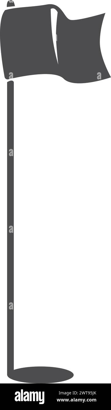 Trou de golf avec drapeau. Cible de terrain de jeu Illustration de Vecteur