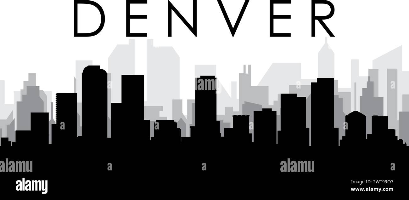 Panorama urbain de DENVER, États-Unis Illustration de Vecteur