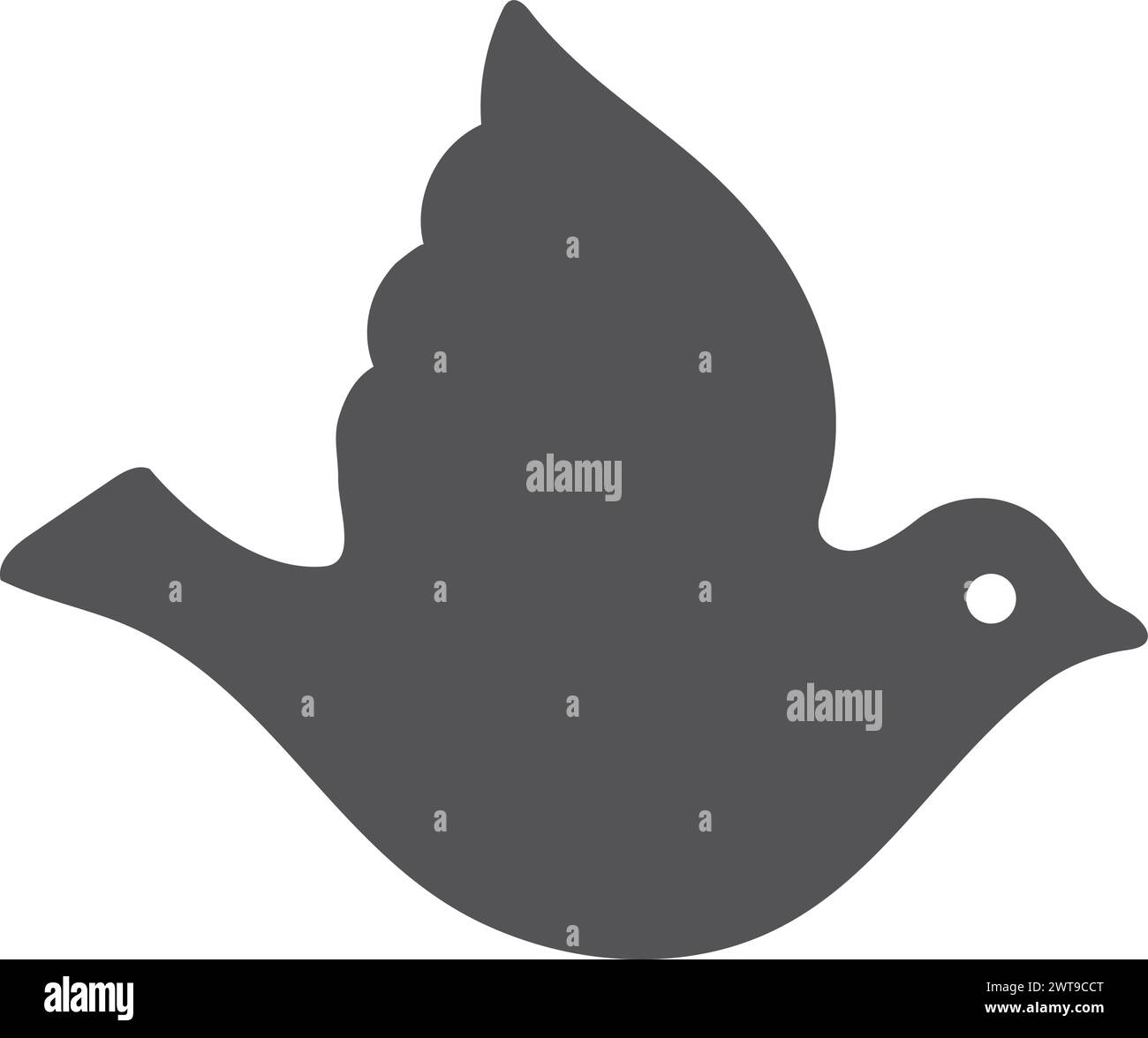 Icône noire de la colombe de mariage. Symbole oiseau de la paix Illustration de Vecteur