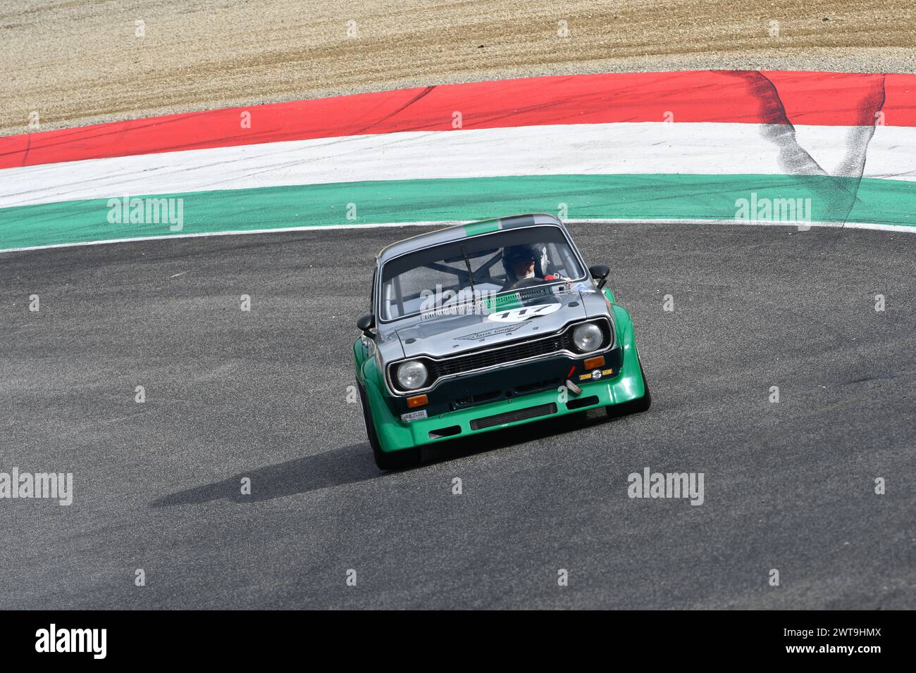 Scarperia, 2 avril 2023 : Ford Escort RS 1600 1975 en action lors du Mugello Classic 2023 au Mugello circuit en Italie. Banque D'Images