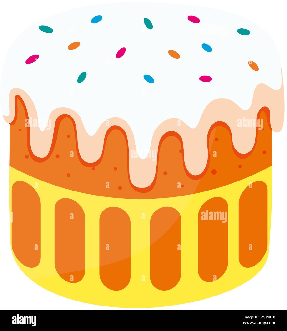 Gâteau de Pâques. Pain sucré traditionnel de Pâques. Dessert festif. Symbole chrétien religieux. Conception plate. Illustration vectorielle. Illustration de Vecteur