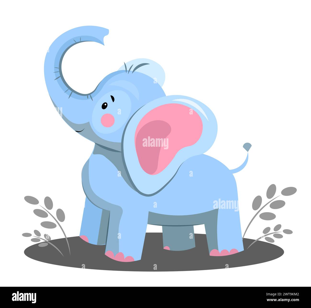 Éléphant bleu sur fond blanc Illustration de Vecteur