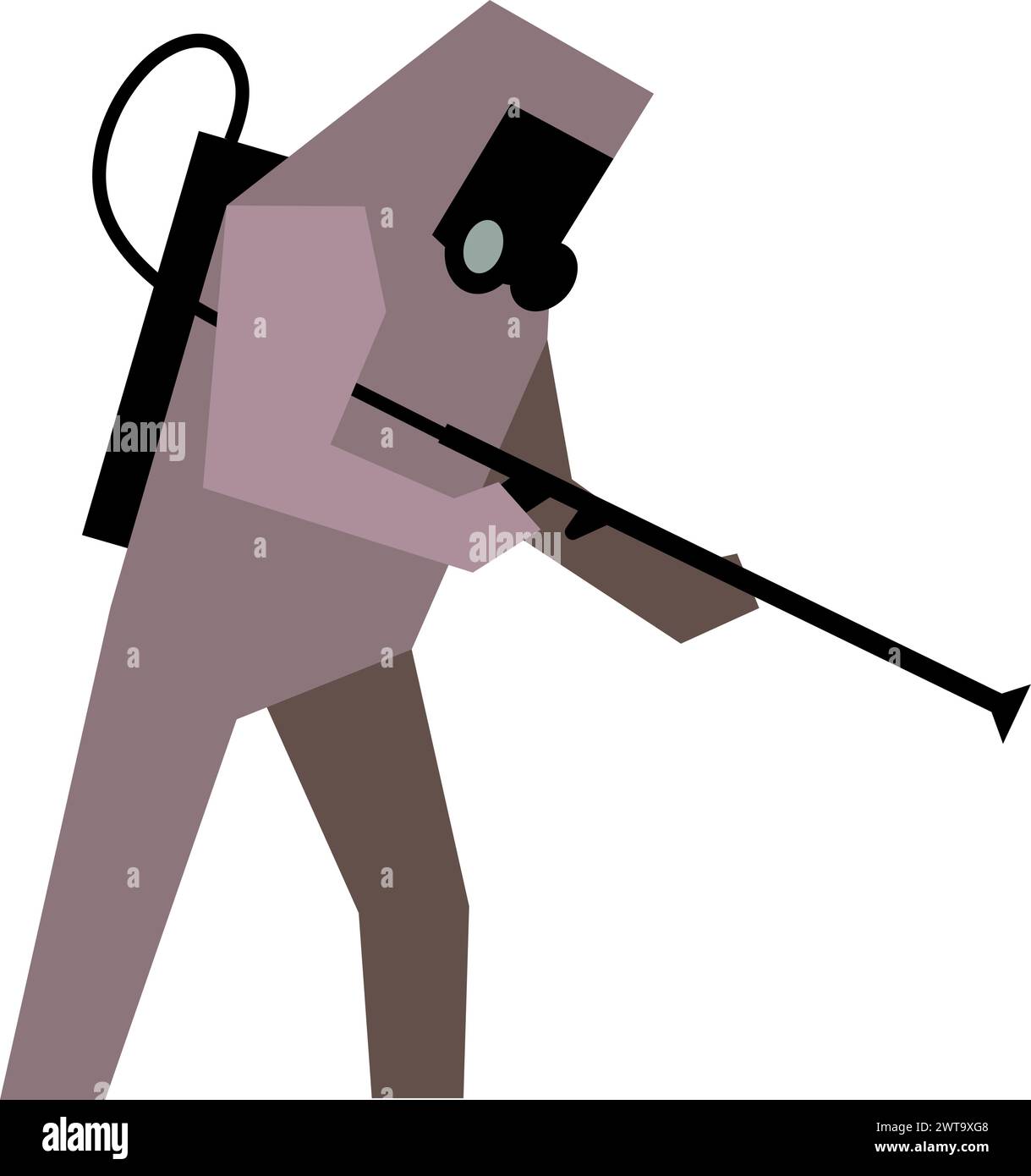 Agent du service de désinfection dans un antiseptique en spray de combinaison de danger biologique Illustration de Vecteur