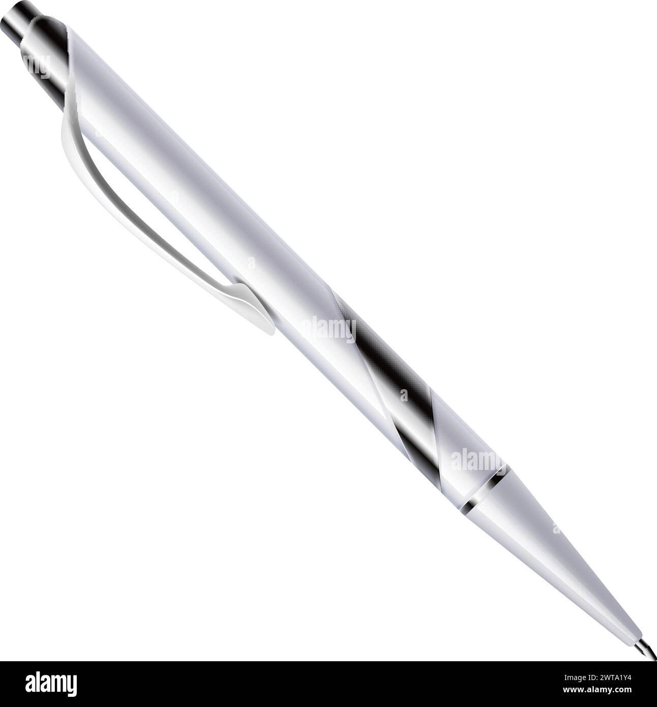 Maquette de stylo réaliste. Papeterie de bureau à bille d'écriture Illustration de Vecteur