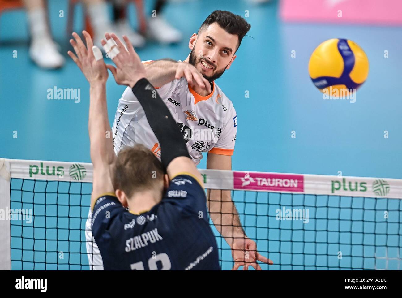 2024.03.16 Jastrzebie Siatkowka Mezczyzn PlusLiga Sezon 2023/2024 Jastrzebski Wegiel - Projekt Warszawa N/z Ryan Sclater Foto Lukasz Sobala/PressFocus 2024.03.16 Jastrzebie hommes volleyball Polonais PlusLiga saison 2023/2024 Jastrzebski Wegiel - Projekt Warszawa Ryan Sclater crédit : Lukasz Sobala/PressFocus crédit : Siamy Live News Banque D'Images
