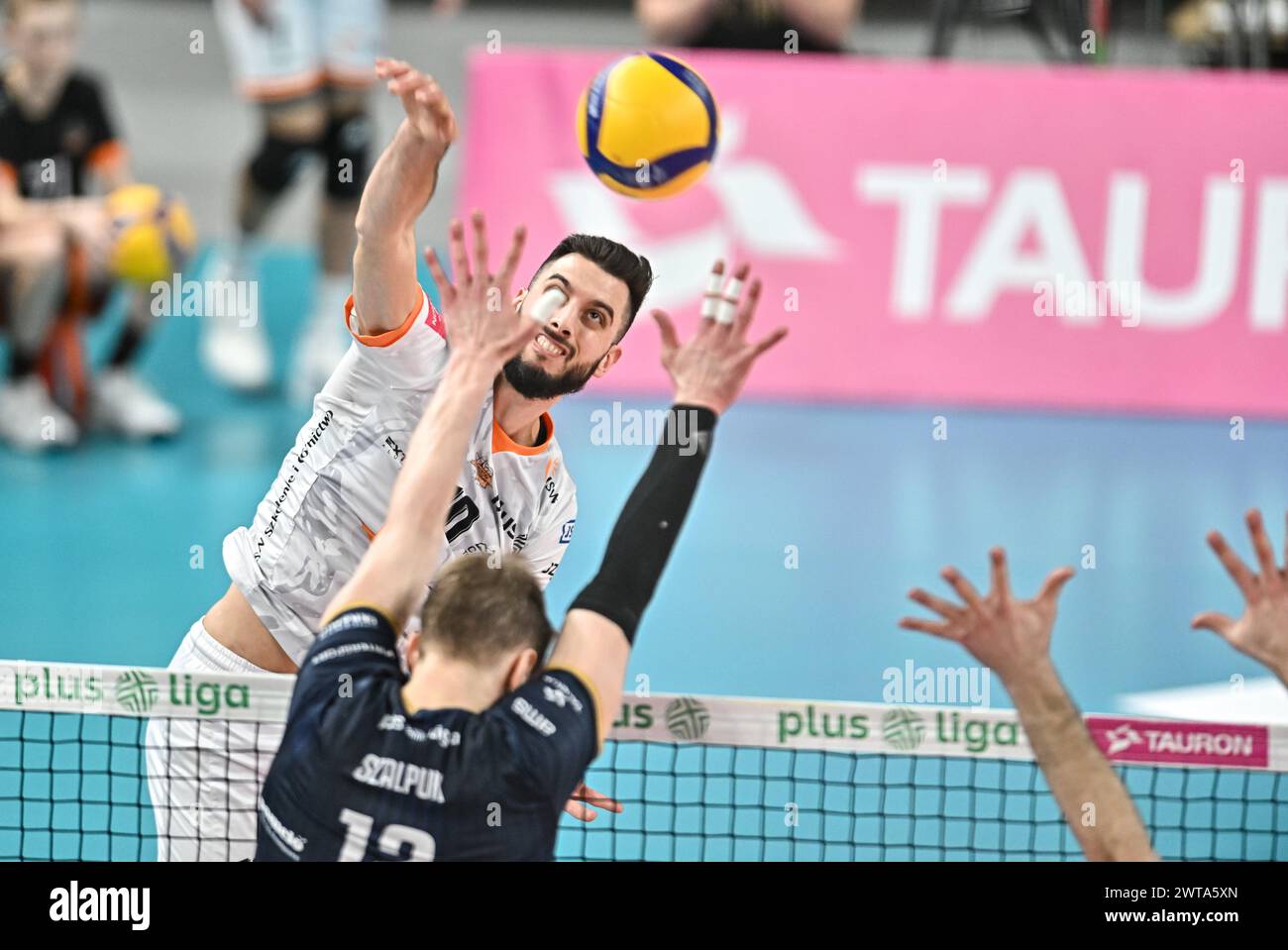 2024.03.16 Jastrzebie Siatkowka Mezczyzn PlusLiga Sezon 2023/2024 Jastrzebski Wegiel - Projekt Warszawa N/z Ryan Sclater Foto Lukasz Sobala/PressFocus 2024.03.16 Jastrzebie hommes volleyball Polonais PlusLiga saison 2023/2024 Jastrzebski Wegiel - Projekt Warszawa Ryan Sclater crédit : Lukasz Sobala/PressFocus crédit : Siamy Live News Banque D'Images
