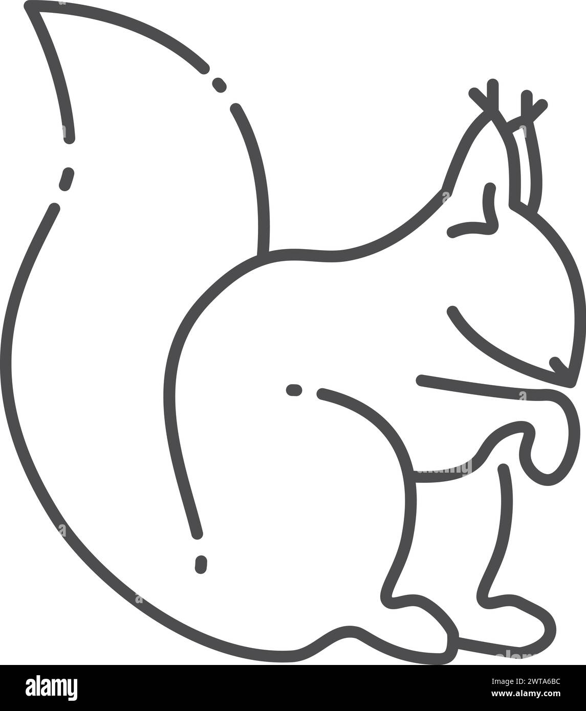 Icône de ligne d'écureuil. Animal sauvage de la forêt ou du parc Illustration de Vecteur