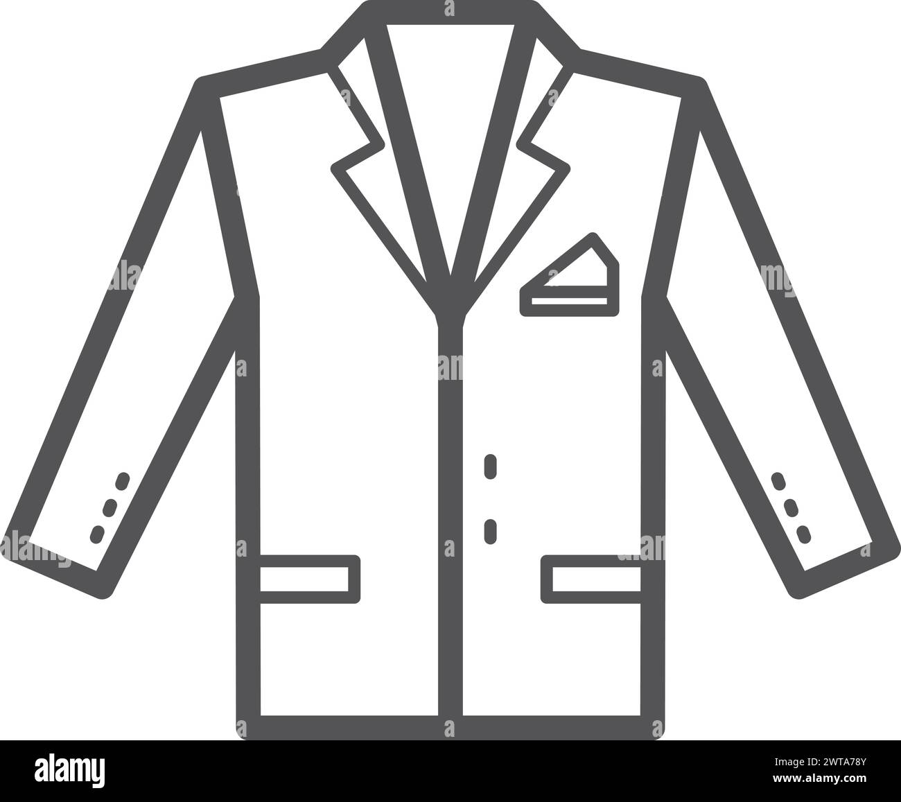 Icône de la gamme Blazer. Vêtements pour hommes. Vêtements classiques Illustration de Vecteur