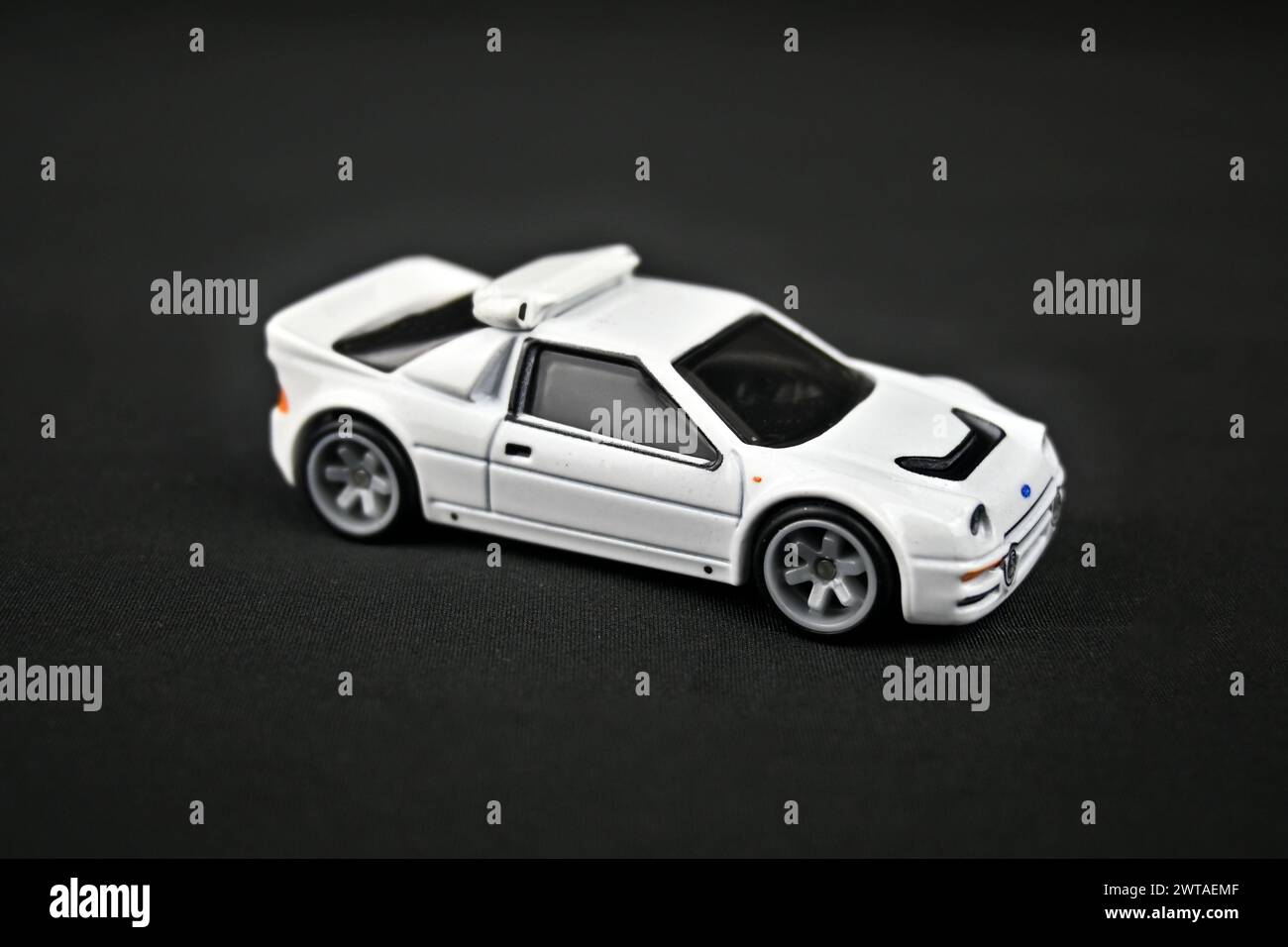 Hot Wheels Ford RS200 modèle de voiture moulée sous pression - pays de Galles, Royaume-Uni - 12 mars 2024 Banque D'Images