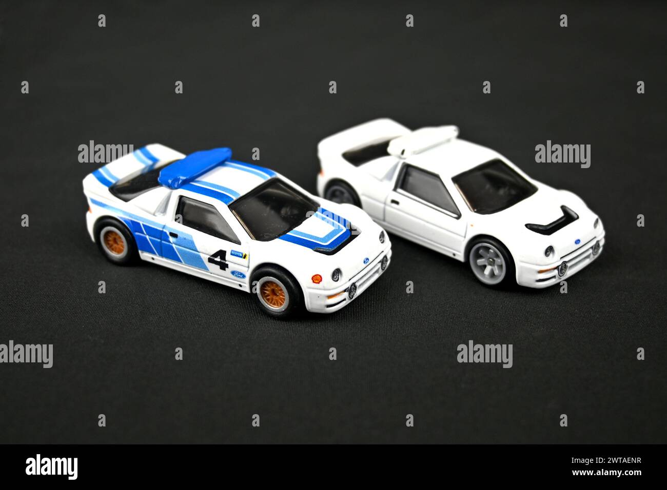 Hot Wheels Ford RS200 modèles réduits de voitures - pays de Galles, Royaume-Uni - 12 mars 2024 Banque D'Images