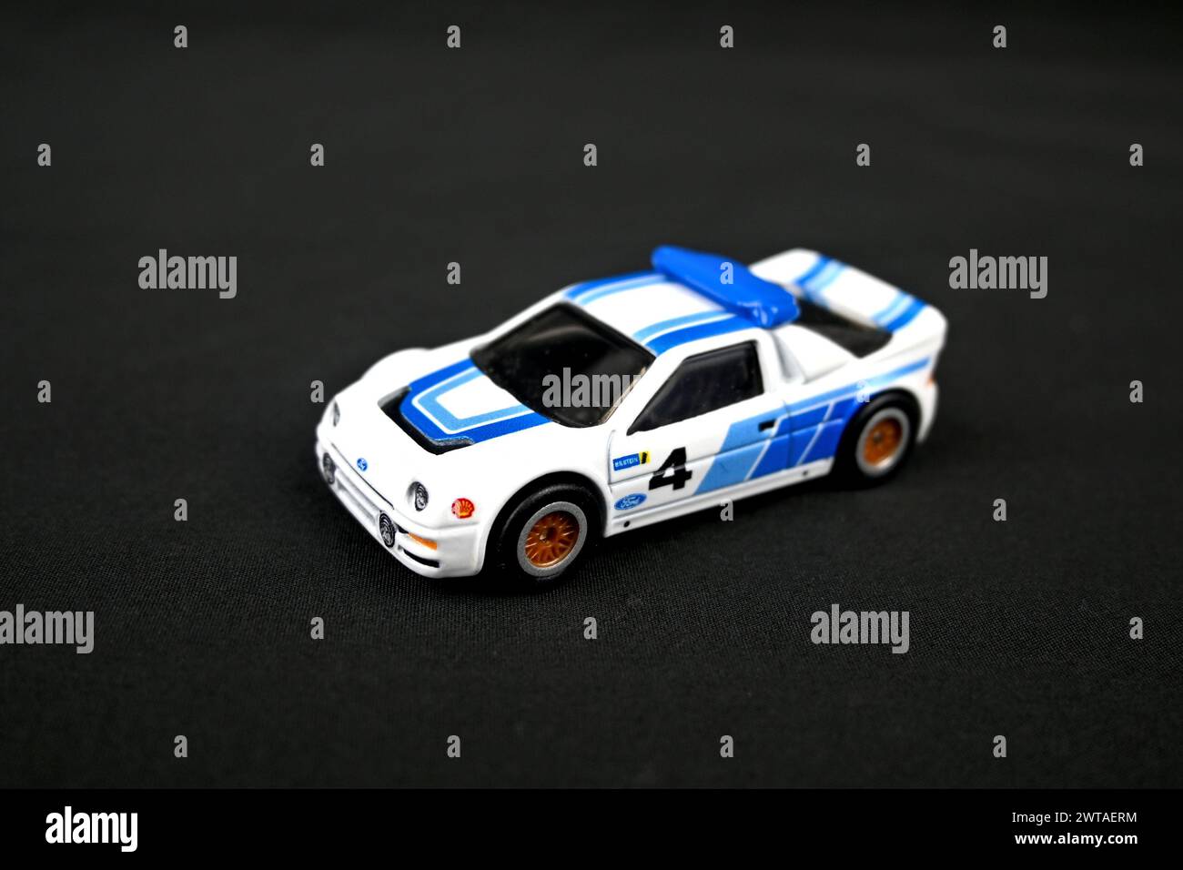 Hot Wheels Ford RS 200 voiture jouet moulée sous pression - pays de Galles, Royaume-Uni - 12 mars 2024 Banque D'Images