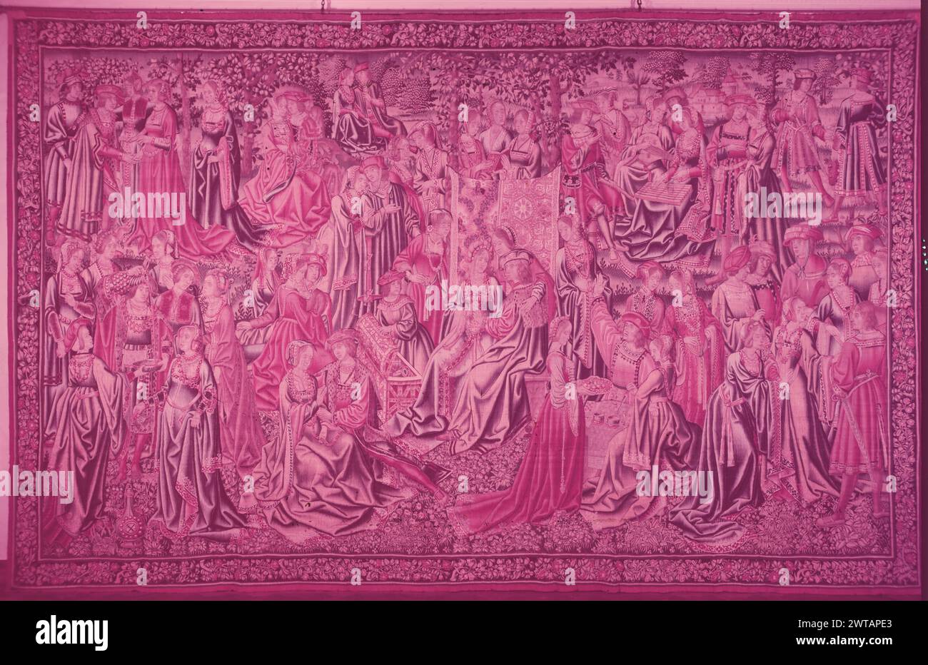 Fils prodigue au milieu des prostituées qui festoient et dissipent son patrimoine. Inconnu c. 1510-1520 tapisserie dimensions : H 13'6' x W 21' tapisserie matériaux/techniques : laine (chaîne : 6-7/cm) ; laine et soie culture : Sud des pays-Bas histoire de propriété : William Randolph Hearst coll. French & Co. acheté de Leon Medina 8/1951 [SS 81374]. French & Co. acheté à Antiquities Inc. 3/31/1953, vendu aux musées royaux d'Art et d'histoire, Bruxelles, 1964 [SS 57510]. Belgique, Brabant, Bruxelles, musées royaux d'art et d'histoire, accno. 9922. Fils prodigue avec 2 prostituées (centre, milieu) et sam Banque D'Images