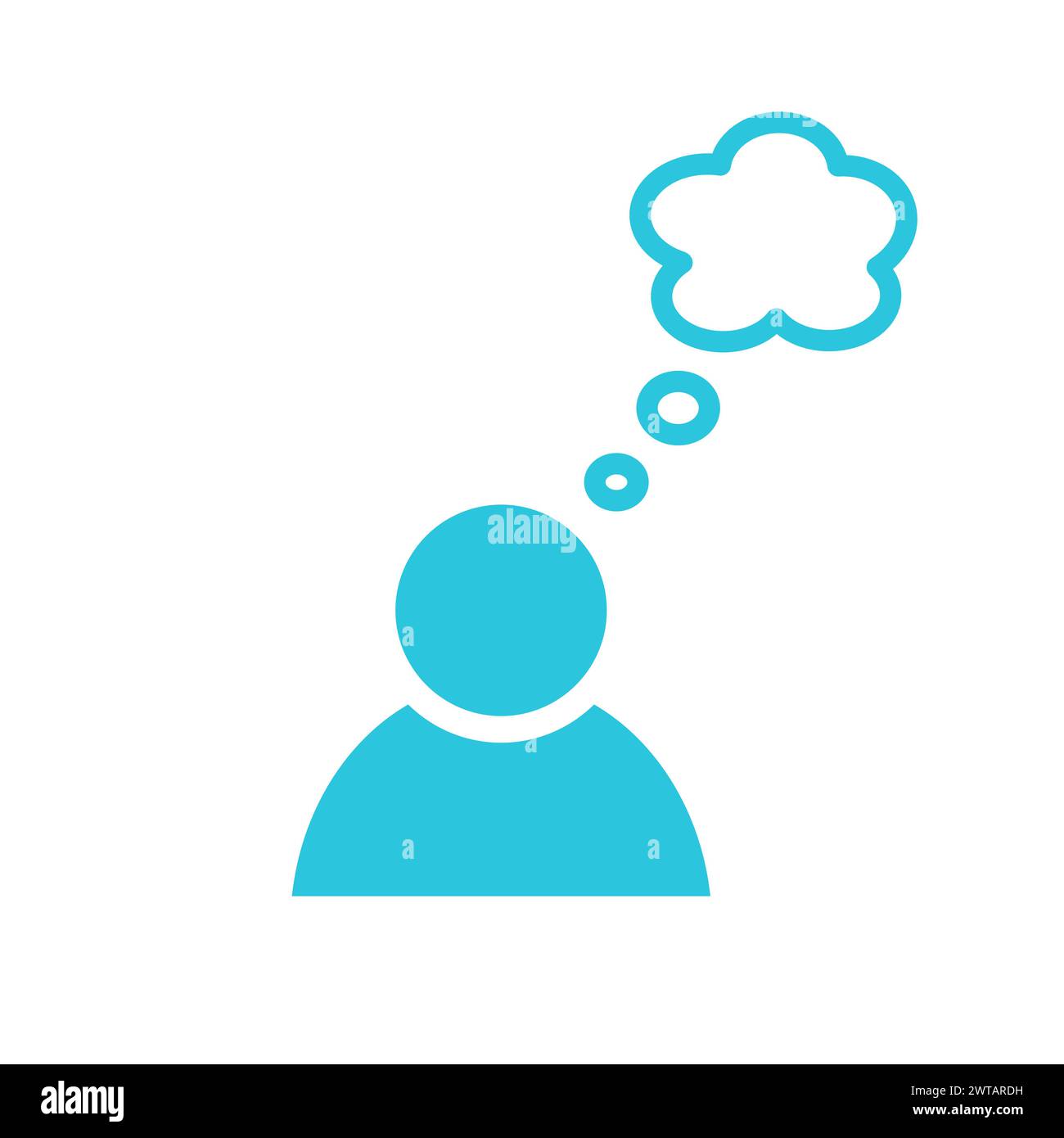 Personne, penser, parler, icône de nouvelles idées, bulle de discours. À partir du jeu d'icônes bleues. Illustration de Vecteur