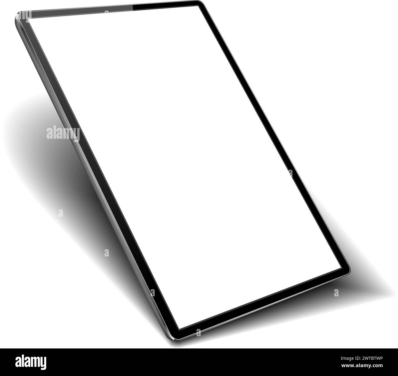 Tablette avec écran blanc. Maquette d'application mobile réaliste Illustration de Vecteur