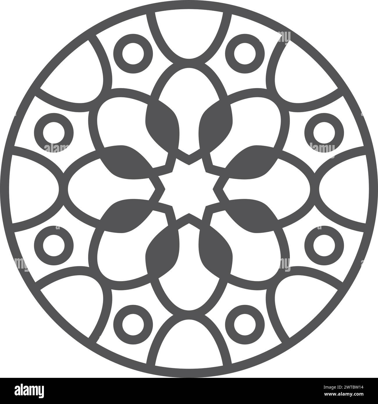 Motif décoratif de lignes rondes coréennes. Ornement ancien Illustration de Vecteur