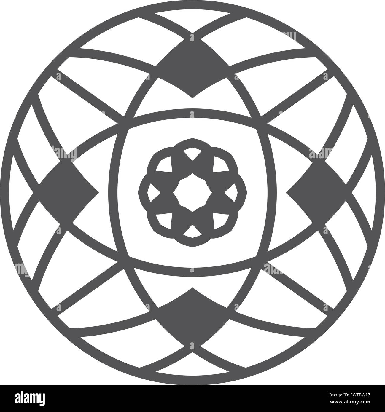 Ornement rond décoratif dans un motif de style chinois vintage Illustration de Vecteur