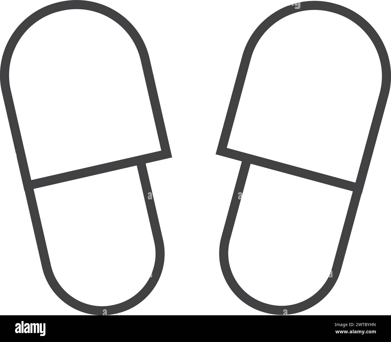 Icône de ligne de pantoufles. Chaussures douces confortables pour la maison Illustration de Vecteur
