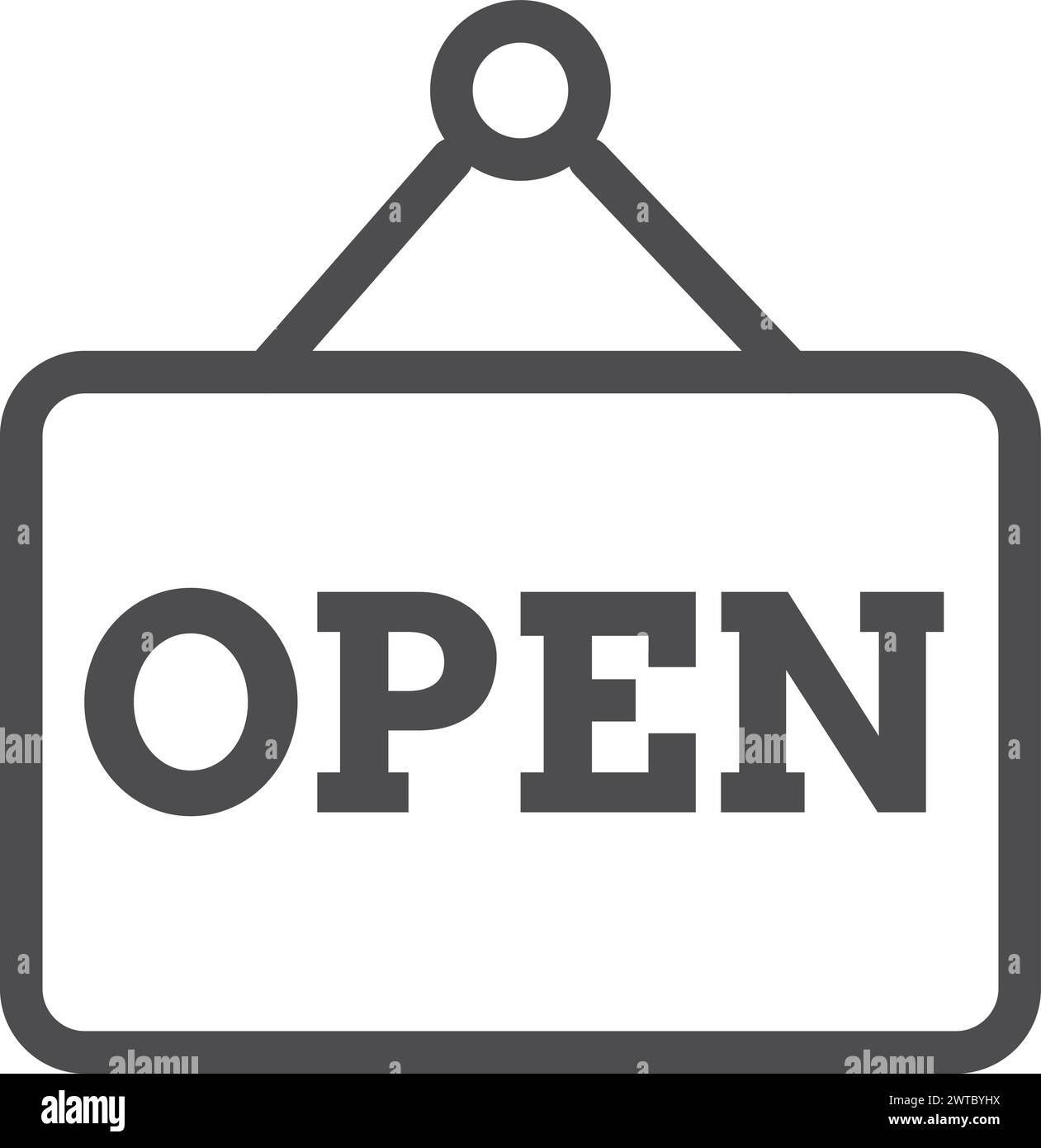 Icône de ligne noire du panneau ouvert. Symbole d'entrée Illustration de Vecteur