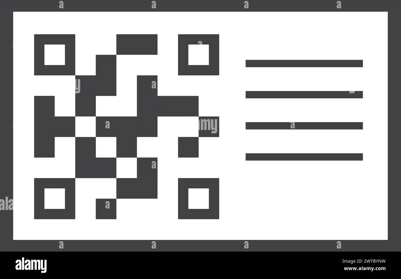 Icône de code QR. Codage NUMERIQUE D'informations de DONNEES Illustration de Vecteur