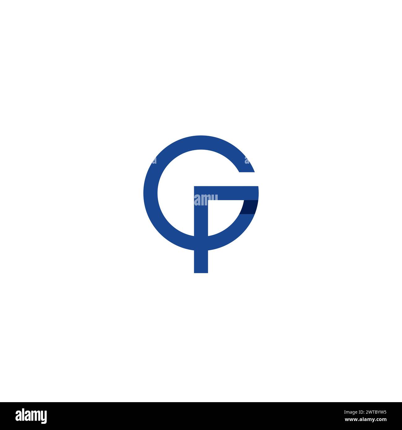 Design des initiales du logo GP. Icône lettre G. Illustration de Vecteur