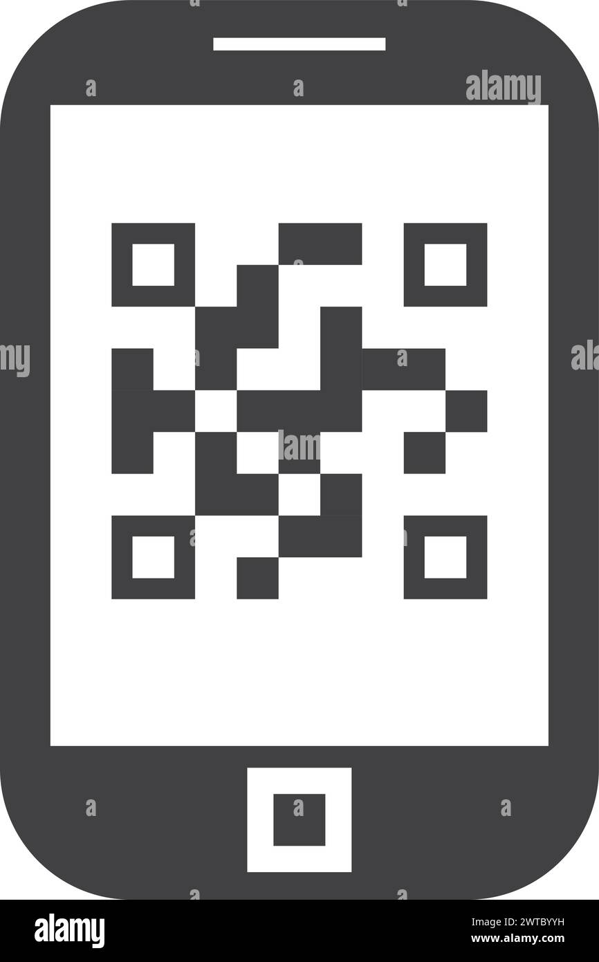 Icône de l'application scanner. Code QR sur l'écran du téléphone Illustration de Vecteur