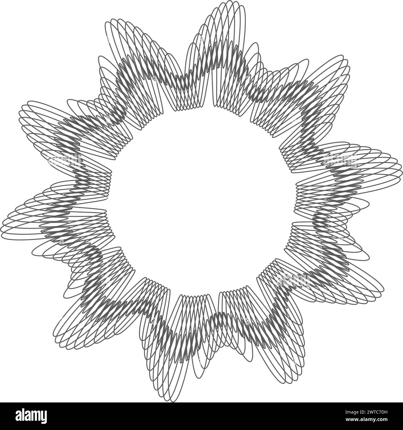 Motif radial à ondes concentriques pour filigrane sécurisé Illustration de Vecteur