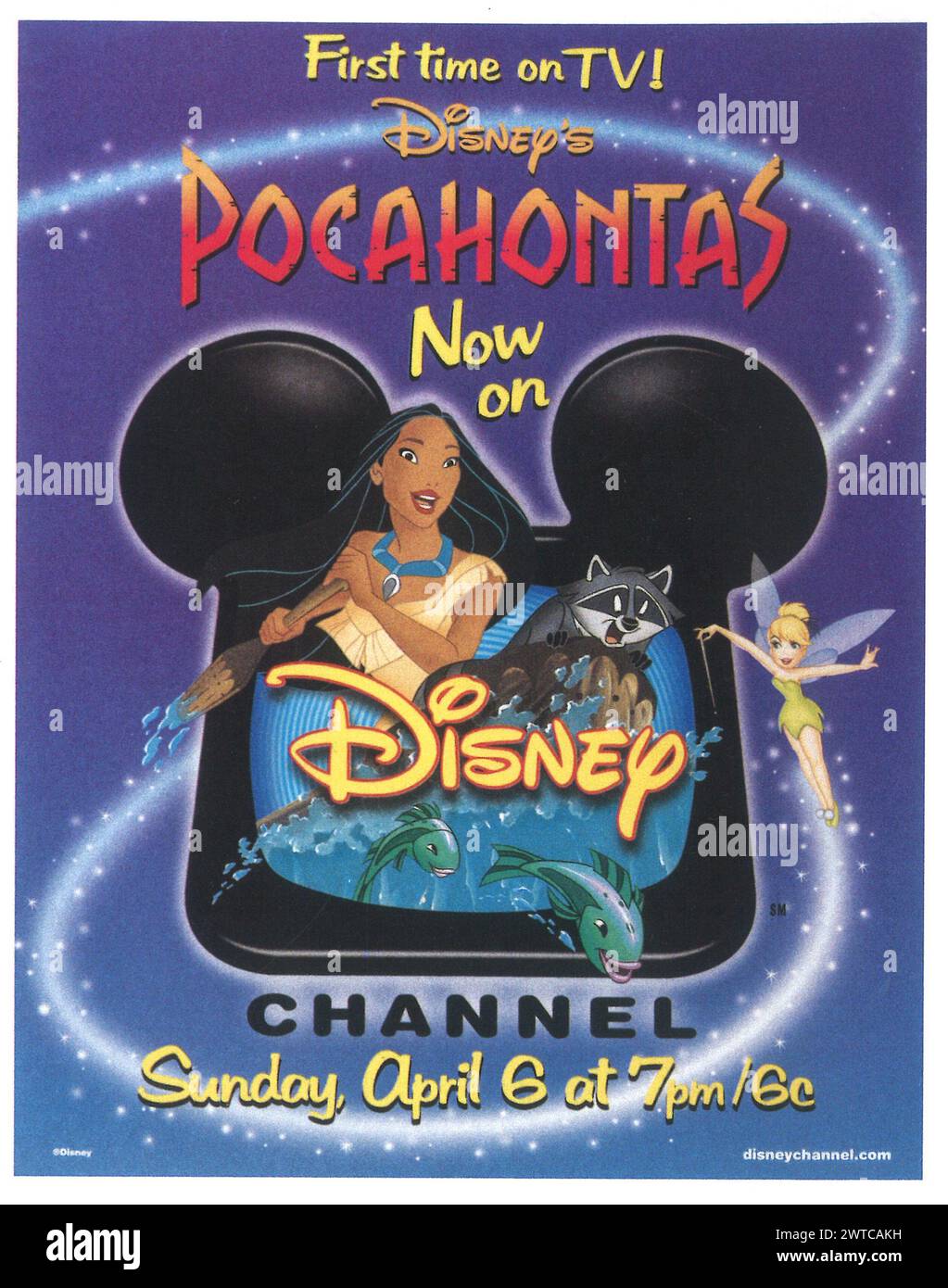 1997 Pocahontas sur la chaîne Disney's TV promo Banque D'Images