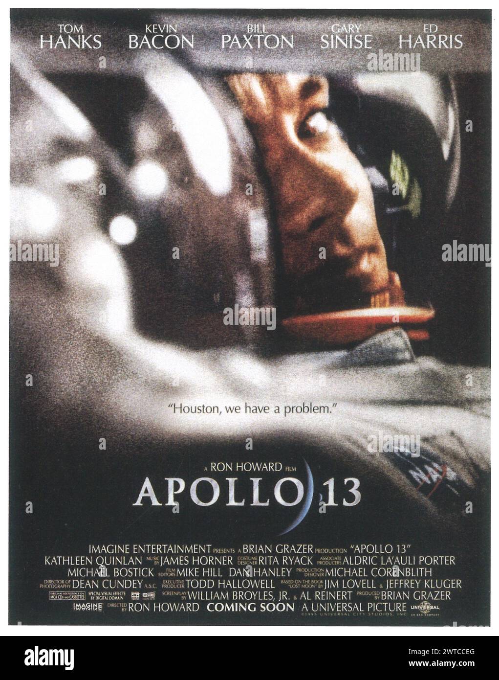 1995 Apollo 13 film poster - film documentdrame spatial réalisé par Ron Howard et mettant en vedette Tom Hanks Banque D'Images