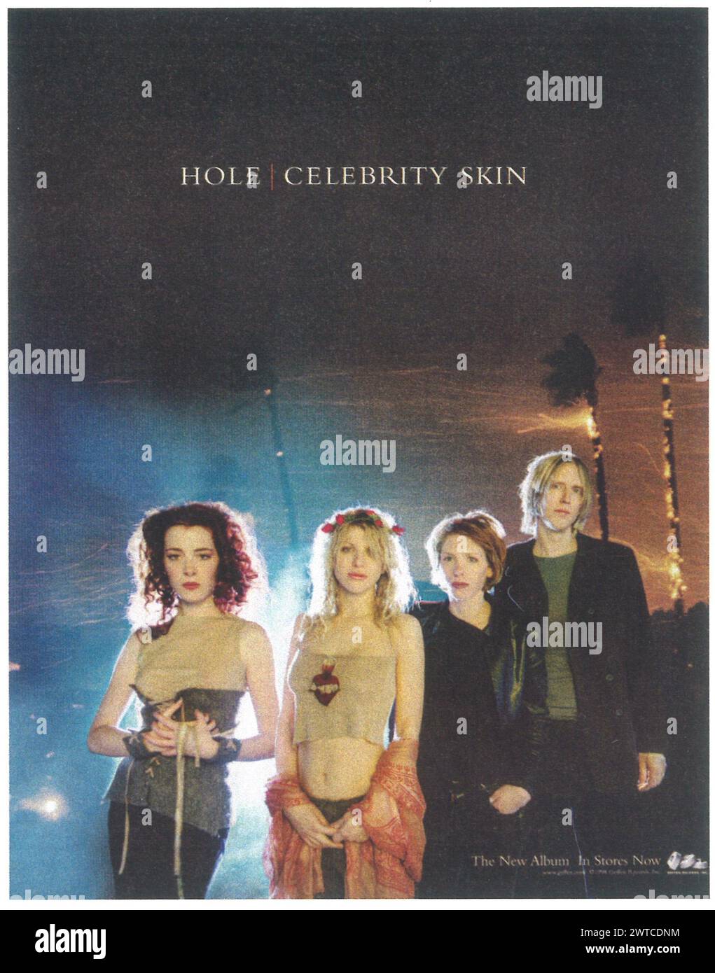 1998 Hole Courtney Love original Record Company Promo Poster Celebrity Skin album Banque D'Images