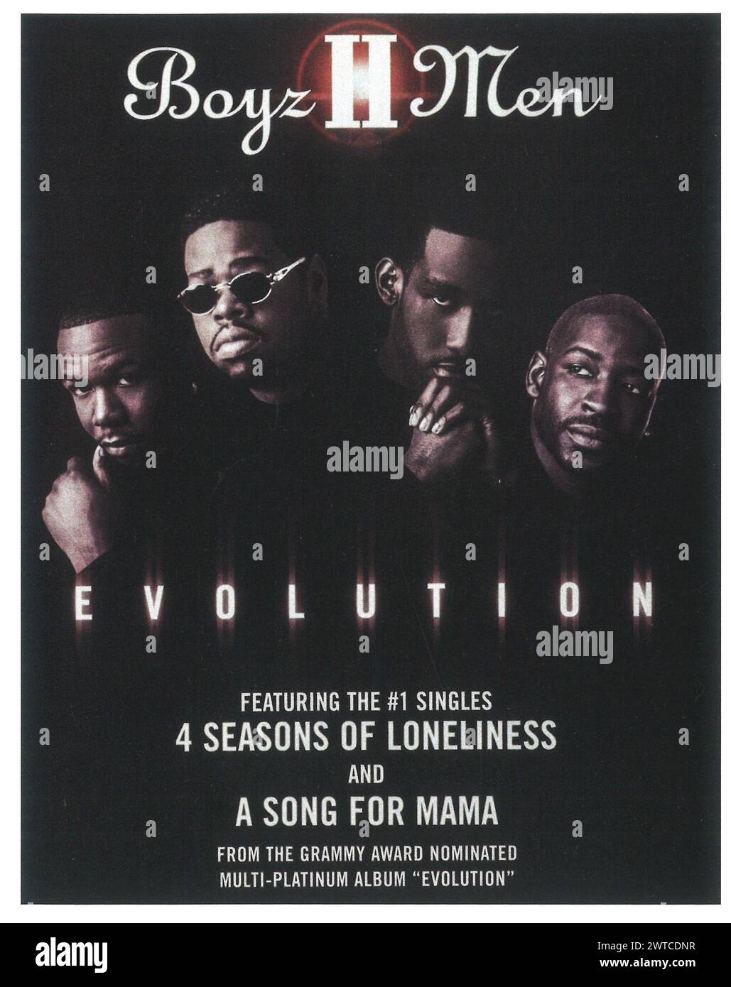 Evolution by Boyz II Men (CD, Sep-1997, Motown) promo poster ad Banque D'Images