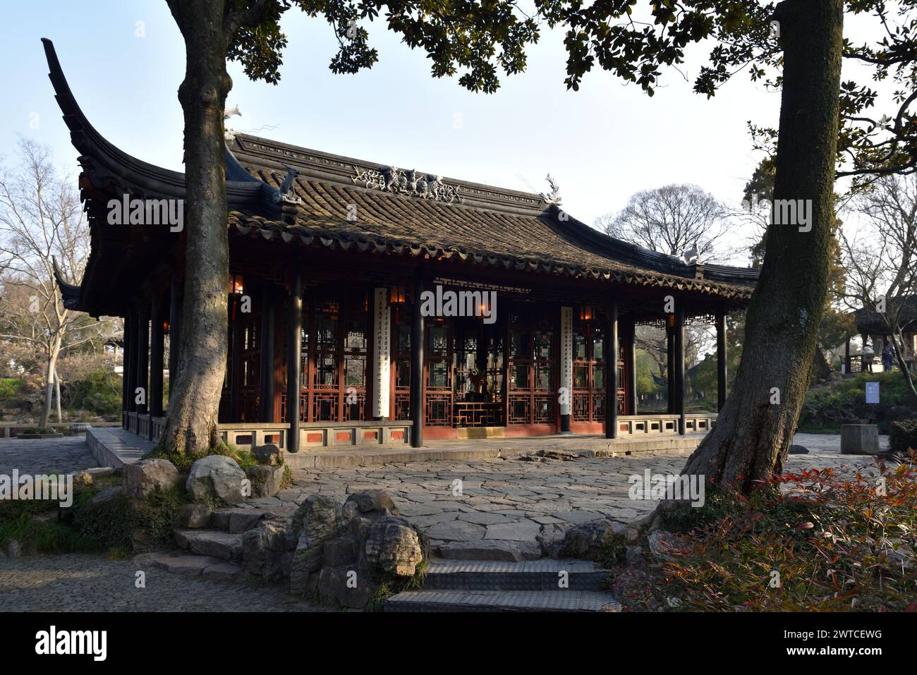 Couloir chinois dans le jardin classique de Suzhou Banque D'Images